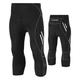 TRYSIL Men's Cycling 3/4 Tights Bike Pants / Trousers Mountain Bike MTB Road Bike Cycling Sports Solid Colored Breathable Comfortable Black Black Silver Polyester Clothing Apparel Bike Wear