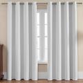 Grey Blackout Curtain 1 Panel Grommet Thermal Insulated Room Darkening Curtains for Bedroom and Living Room