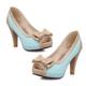 Women's Heels Pumps Dress Shoes Stilettos Party Daily Color Block Summer Bowknot High Heel Kitten Heel Low Heel Peep Toe Elegant Cute PU Leather PU White Pink Blue