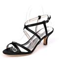 Wedding Shoes for Bride Bridesmaid Women Peep Toe White Ivory Blue Silver Gold Black Satin Sandals Low Heel Wedding Party Valentine's Day Minimalism Fashion