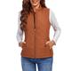 Women's Quilted Vest Crop Sleeveless Winter Coat Lightweight Puffer Gilet Warm Windproof Outerwear with Pockets Zip up Fall Street Casual Jacket Light Blue claret Sea Blue