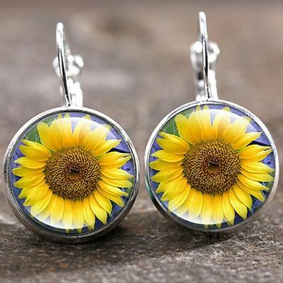 Women's Earrings Textured Street Sunflower Earring