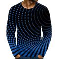 Men's T shirt Tee Graphic Polka Dot Round Neck Light Blue Sapphire Blue Black Yellow Red 3D Print Daily Long Sleeve Print Clothing Apparel Basic