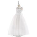 Kids Flower Girls' Party Dress Solid Color First Communion Dress For Girls Sleeveless Performance Wedding Formal Dress Lace Tulle Adorable Princess Cotton Birthday Party Lace White Dress