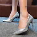 Women's Heels Wedding Shoes Pumps Valentines Gifts Bling Bling Shoes Dress Shoes Wedding Party Daily Wedding Heels Bridal Shoes Bridesmaid Shoes Sparkling Glitter Chunky Heel Pointed Toe Elegant