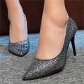 Women's Heels Wedding Shoes Pumps Valentines Gifts Bling Bling Shoes Dress Shoes Wedding Party Daily Wedding Heels Bridal Shoes Bridesmaid Shoes Sparkling Glitter Chunky Heel Pointed Toe Elegant