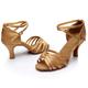 Women's Latin Dance Shoes Ballroom Dance Shoes Salsa Shoes Samba Shoes Indoor Satin Basic Sandal Buckle Solid Color Buckle Leopard Nude Black