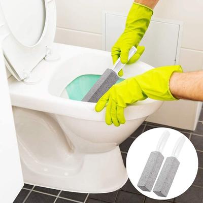 2 Pack Toilet Cleaner Hard Water Build up Remover with Ergonomic Handle, Toilet Bowl Stain Ring Remover, Pumice Stone Toilet Cleaner Tool Stain Hard Water Ring Remover for Toilet, Pool, Bathroom, Sink