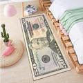 Creative 100 Dollar Bill Rug, 100 Dollar Bill Area Rug With Non-Slip Backing, Bedroom Besdie Rug, Runner Rug For Kitchen Hallway Laundry, Money Rug, Water Absorption Money Printed Runner