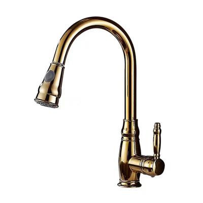 Kitchen Sink Mixer Faucet with Pull Out Sprayer, High Arc Brass Silver/Coffee Single Handle One Hole Oil-rubbed Bronze Pull Down Tall Kitchen Taps with Hot and Cold Water Hose