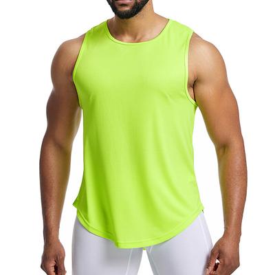 Men's Tank Top Fitness Tank Tank Undershirt Crew Neck Sleeveless Sport Casual Daily Gym Breathable Soft Plain Black Yellow Activewear Fashion Basic