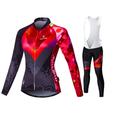 Women's Long Sleeve Cycling Jersey with Bib Tights White Black Bike Tights Clothing Suit, Breathable 3D Pad Quick Dry Patchwork High Elasticity Plus Size