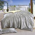 Ice Silk Four-piece Set Four-piece Set Pure Color Silk Satin Fitted Sheet Bedding