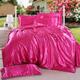 Ice Silk Four-piece Set Four-piece Set Pure Color Silk Satin Fitted Sheet Bedding