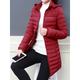 Women's Parka Quilted Coat Xmas Long Puffer Jacket Winter Windproof Warm Coat Stylish Contemporary Casual Jacket Long Sleeve with Pockets Full Zip Black Pink Army Green