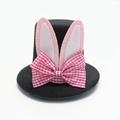 Easter Party Makeup Headwear Hair Pins Hat Checkered Bow Rabbit Ears High Hat