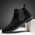 Men's Boots Chelsea Boots Walking Casual Daily Party Evening Suede Cowhide Warm Loafer Black khaki Grey Fall Winter