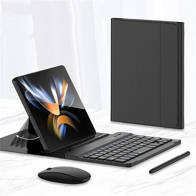 Phone Case For Samsung Galaxy Z Fold 6 Z Fold 5 Z Fold 4 Z Fold 3 Z Fold 2 Back Cover Bumper Frame Flip with Keyboard Solid Colored PC Father's Day Gifts
