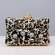 Women's Clutch Evening Bag Wristlet Clutch Bags Polyester Party Halloween Bridal Shower Rhinestone Buttons Chain Large Capacity Waterproof Lightweight Solid Color Color Block Silver Black White