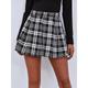 Women's Skirt Above Knee Skirts Pleated Print Plaid Tartan Plaid Checkered Casual Daily Weekend Summer Polyester Streetwear Preppy Black Red Blue