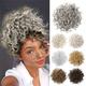 Messy Bun Hair Piece Curly Lightweight Fluffy Drawstring Updo Hair Bun for Short Thin Hair Hair Loss Natural Soft Clip in Hair Extensions Ponytail Synthetic Hairpiece Golden Blonde