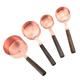 4pcs Measuring Cup And Spoon, Stainless Steel Measuring Cup And Measuring Spoon Set, Acacia Wooden Handle Stainless Steel Measuring Cup