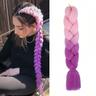 Jumbo Braids Crochet Braids Hair Extension Three Tone Ombre Color Rainbow Jumbo Braiding For Twist Braiding Jumbo Box Braiding Hair 1pc/3pcs/5pcs