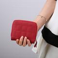 Women PU Leather Short Wallets Female Plaid Purses Nubuck Card Holder Wallet Small Zipper Wallet with Coin Purse for Women