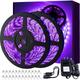 Halloween Purple Strip Light UV Purple LED Light Strip Warm White Tape Light5-10M 12V Flexible Purple Light Strip Kit LED Ribbon for Halloween Fluorescent Light Party Bar Chamber Dance Gallery