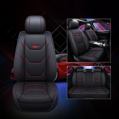 5 Seat Full Set Luxury Universal 5D PU Leather Front Car Seat Cover, Waterproof, Breathable Seat Protector Mat
