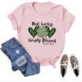 Women's T shirt Tee Heart Leaf Leopard Casual Going out Print Rose Gold Short Sleeve Fashion Round Neck Summer