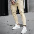 Men's Jeans Skinny Trousers Denim Pants Button Pocket Ripped Plain Comfort Breathable Outdoor Daily Going out Fashion Casual White Yellow