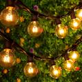 Globe String Lights 15m/50FT 50LEDs G40 Outdoor Hanging Globe Patio Lights with 50 Clear Bulbs(2 Spare) UL Listed Connectable Backyard Lights for Indoor Outdoor Decor 50 Hanging Sockets E12 Base 5W Bulb Black