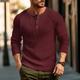 Men's T shirt Tee Henley Shirt Waffle Knit Tee Tee Top Long Sleeve Shirt Plain Raglan Sleeve Henley Street Vacation Long Sleeve Clothing Apparel Fashion Designer Basic