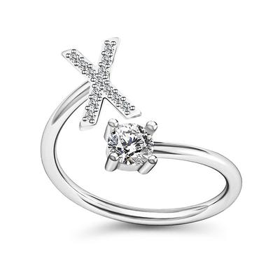 1PC Band Ring For Men's Women's Crystal White Alloy Classic