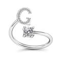 1PC Band Ring For Men's Women's Crystal White Alloy Classic