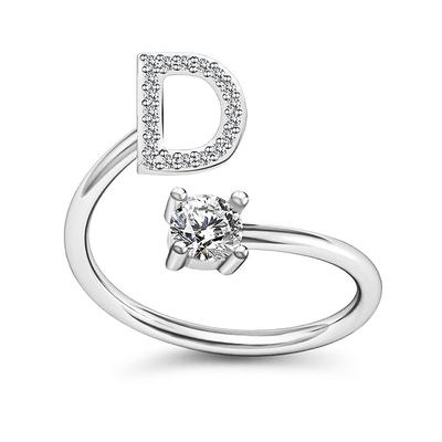 1PC Band Ring For Men's Women's Crystal White Alloy Classic