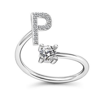 1PC Band Ring For Men's Women's Crystal White Alloy Classic