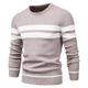 Men's Sweater Pullover Sweater Jumper Knit Knitted Striped Crew Neck Stylish Outdoor Home Clothing Apparel Fall Winter Black Blue S M L