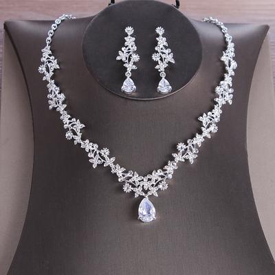 1 set Bridal Jewelry Sets For Women's Cubic Zirconia Clear Wedding Work Party Evening Imitation Diamond Alloy Classic