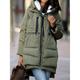 Women's Winter Coat Fleece Parka Warm Military Puffer Jacket Zip up Hooded Coat with Pocket Outerwear Long Sleeve Fall Army Green