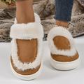 Men's Women's Slippers Fuzzy Slippers Fluffy Slippers House Slippers Daily Indoor Solid Color Winter Flat Heel Round Toe Casual Comfort Minimalism Faux Fur Loafer Beige Gray
