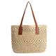 Women's Top Handle Bag Straw Bag Shoulder Bag Straw Outdoor Daily Zipper Solid Color Khaki Beige