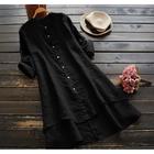 Women's Shirt Blouse Long Cotton Top Casual Daily Navy Long Sleeve Daily Basic Casual Crew Neck Round Neck Spring Fall