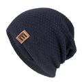 Men's Beanie Hat Winter Hats Cap Knit Cuffed Black Wine Acrylic Fibers Knitted Fleece Stylish Traditional / Classic Outdoor clothing Casual Daily Plain Warm