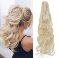 Ponytail Extension Claw 24 Long Curly Wavy Clip In Hairpiece Hair Ponytail Extensions Synthetic One Piece A Jaw Pony Tails for Women Light Brown Ash Blonde