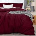 Bedding Duvet Cover Set - 1 Duvet Cover with 2/1 Pillow Shams - 3/2 Pieces Comforter Cover with Zipper Closure Sage Green Peach Puzz Red Blue Yellow White Black