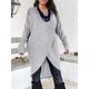 Women's Plus Size Curve Sweater Dress Knit Dress Casual Dress Plain Midi Dress Long Sleeve Basic Knit Crew Neck Fashion Outdoor Light Grey Dark Grey Fall Winter L XL XXL 3XL 4XL