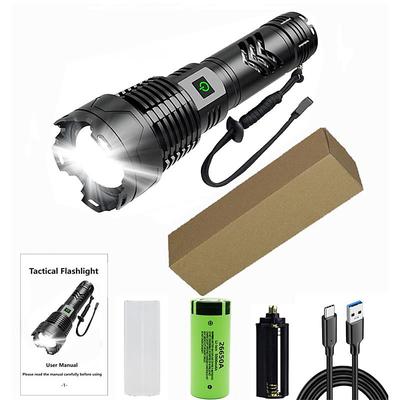 Flashlights High Lumens Rechargeable, 120000 Lumen Flashlight xhp160 Zoomable Brightest Flashlight, with 5 Modes Waterproof LED Tactical Flashlight for Emergencies Camping