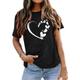 Women's T shirt Tee Cotton 100% Cotton Heart Butterfly Home Daily Date T-shirt Sleeve Black White Red Print Basic Short Sleeve Basic Round Neck Regular Fit Summer